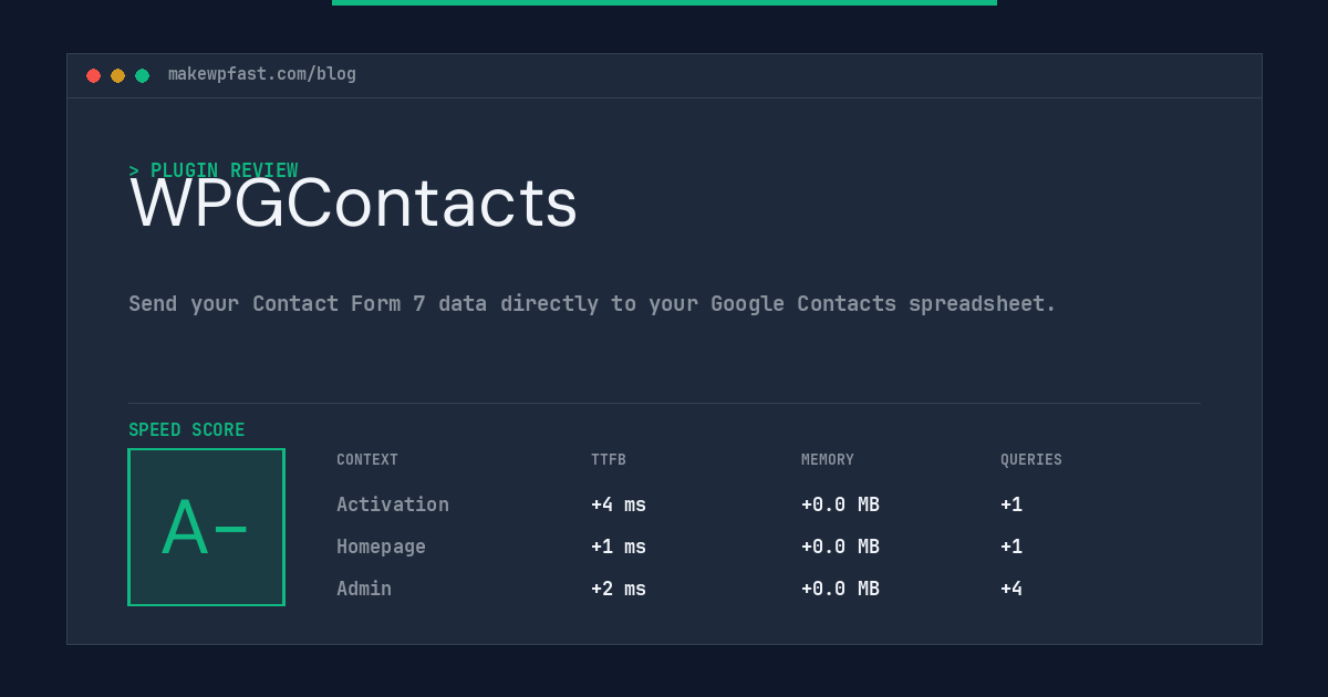 WPGContacts - MakeWPFast