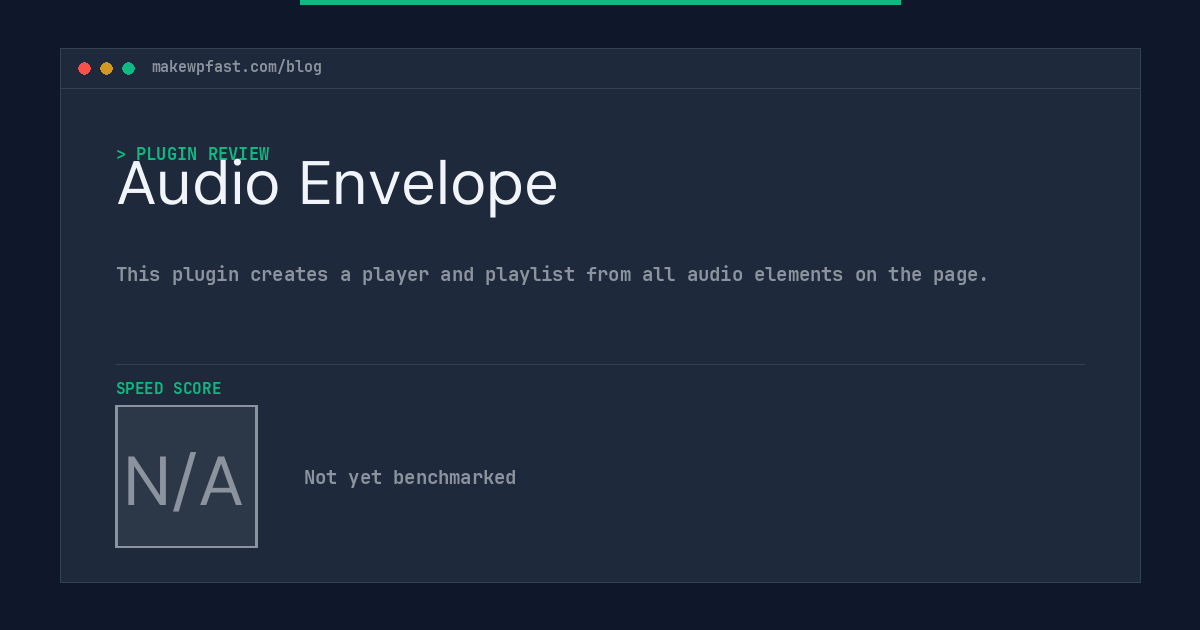 Audio Envelope - MakeWPFast