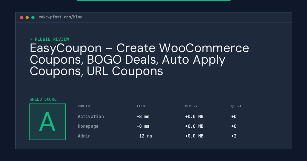 EasyCoupon – Create WooCommerce Coupons, BOGO Deals, Auto Apply Coupons, URL Coupons - MakeWPFast