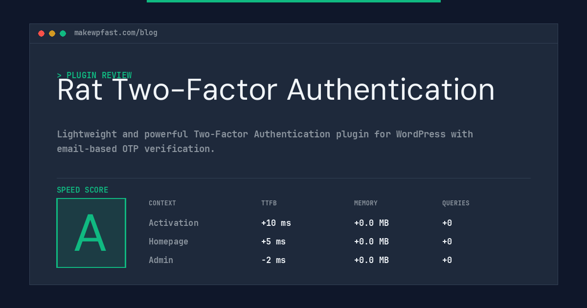 Rat Two-Factor Authentication - MakeWPFast