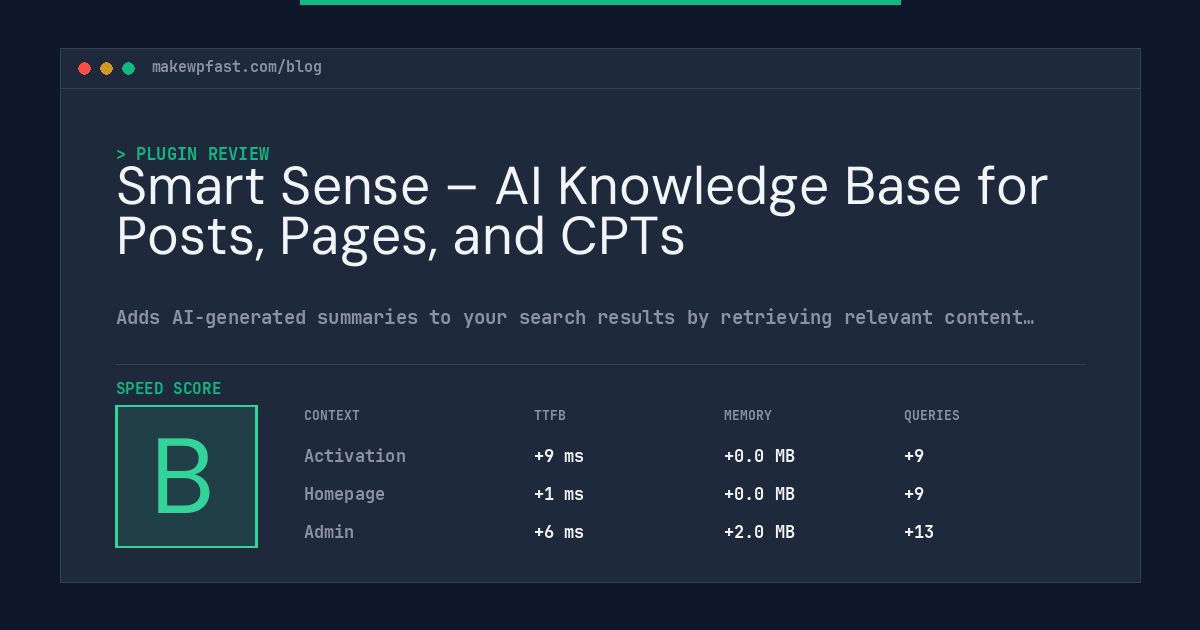 Smart Sense – AI Knowledge Base for Posts, Pages, and CPTs - MakeWPFast