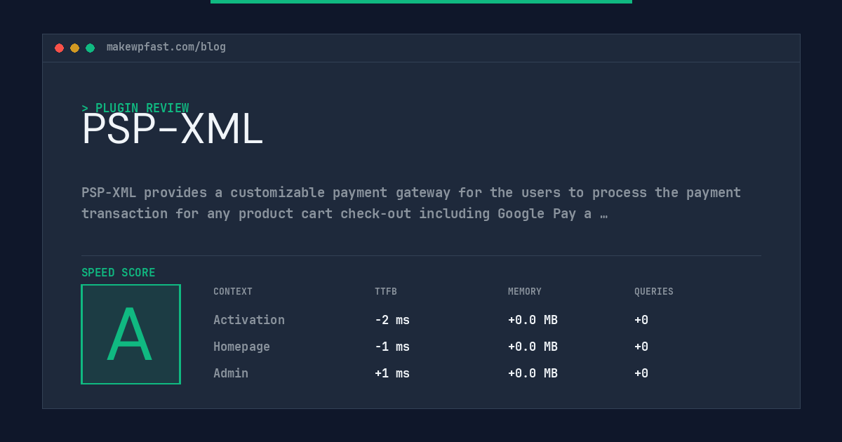 PSP-XML - MakeWPFast