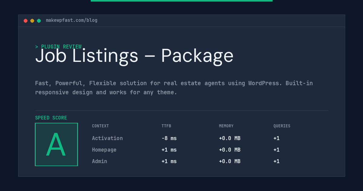 Job Listings – Package - MakeWPFast
