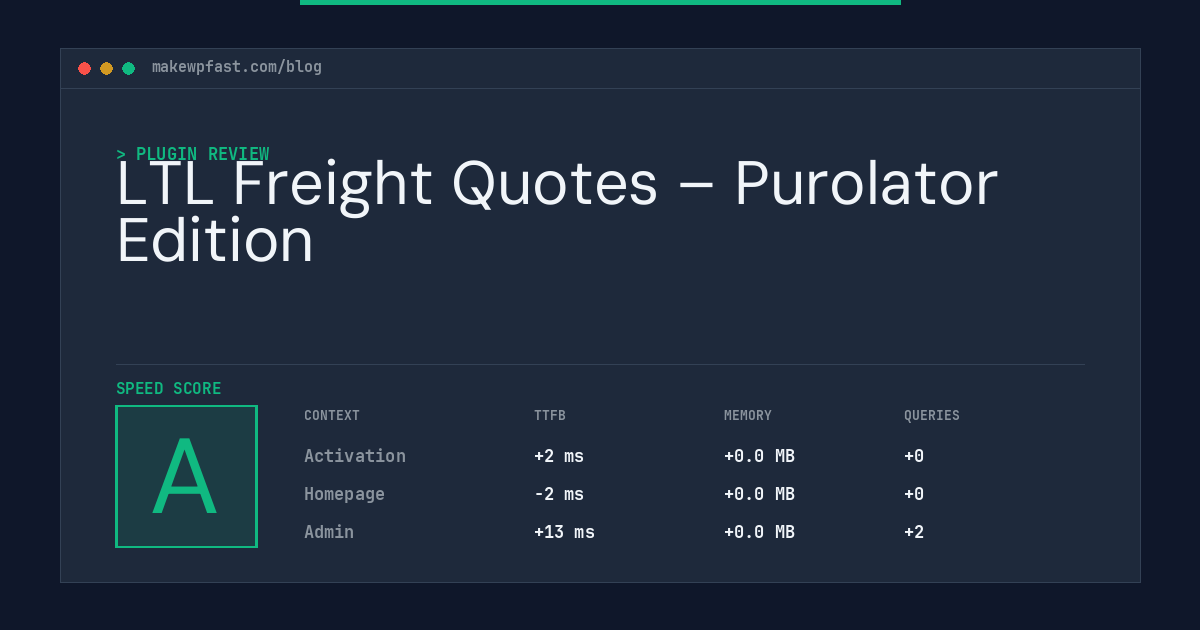 LTL Freight Quotes – Purolator Edition - MakeWPFast