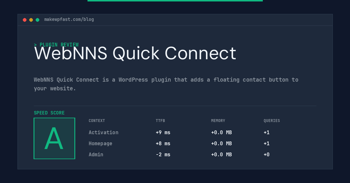 WebNNS Quick Connect - MakeWPFast