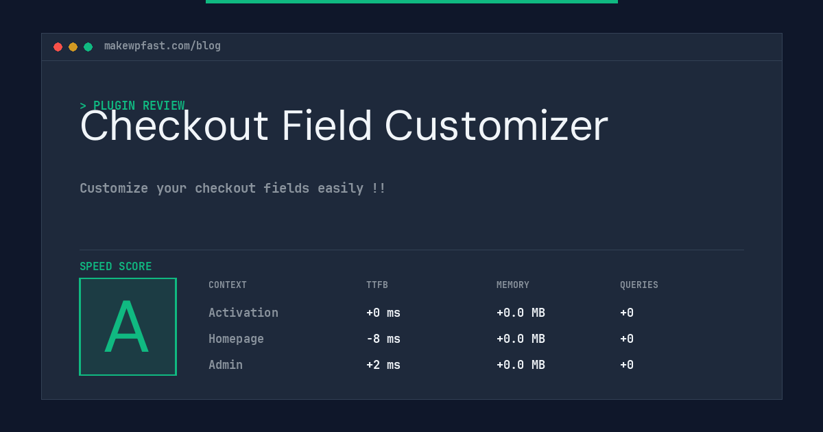 Checkout Field Customizer - MakeWPFast