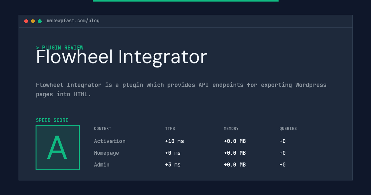 Flowheel Integrator - MakeWPFast