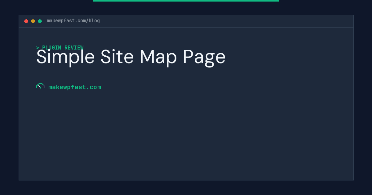 Simple Site Map Page - MakeWPFast