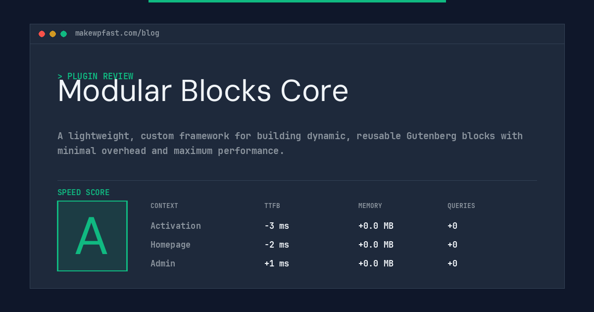 Modular Blocks Core - MakeWPFast