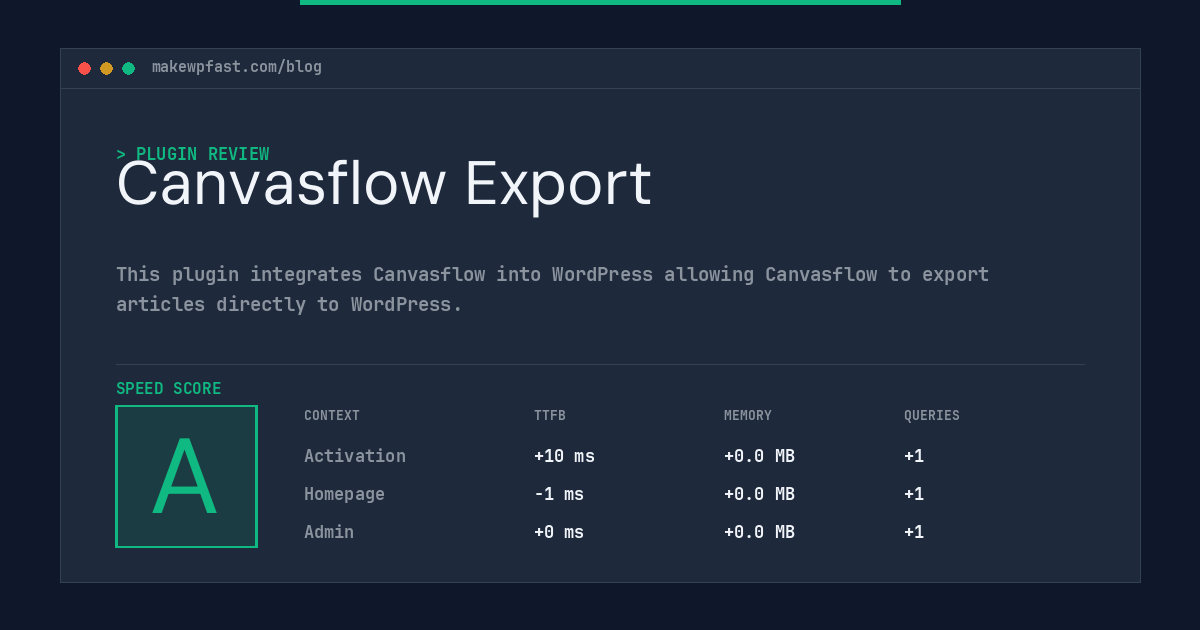 Canvasflow Export - MakeWPFast