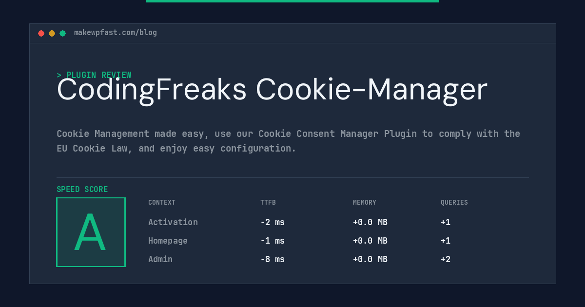 CodingFreaks Cookie-Manager - MakeWPFast