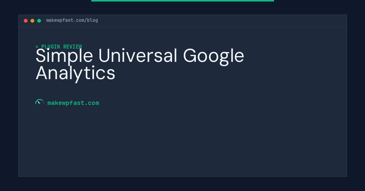 Simple Universal Google Analytics - MakeWPFast