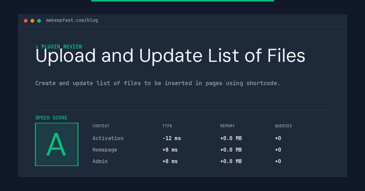 Upload and Update List of Files - MakeWPFast