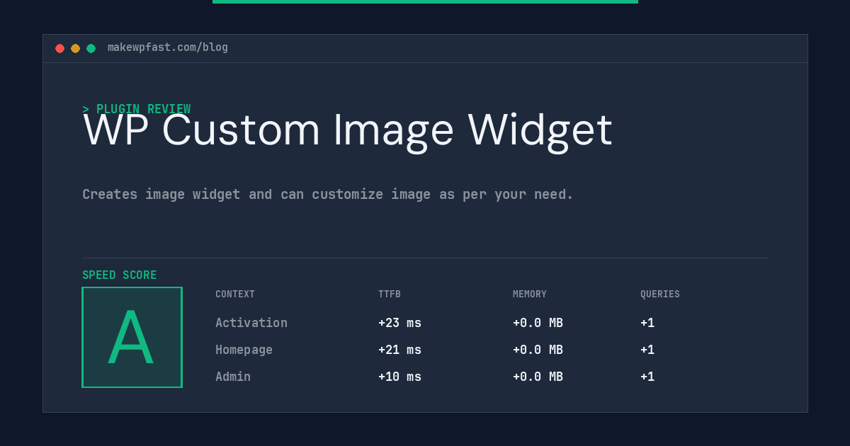 WP Custom Image Widget - MakeWPFast