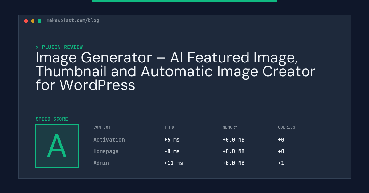 Image Generator – AI Featured Image, Thumbnail and Automatic Image Creator for WordPress - MakeWPFast