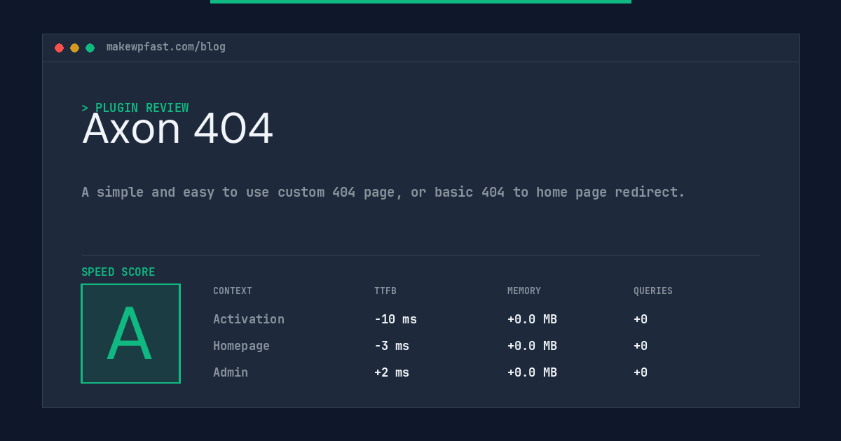 Axon 404 - MakeWPFast