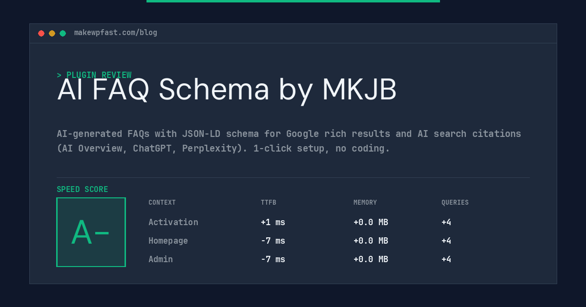 AI FAQ Schema by MKJB - MakeWPFast