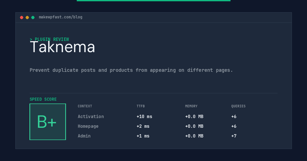 Taknema - MakeWPFast