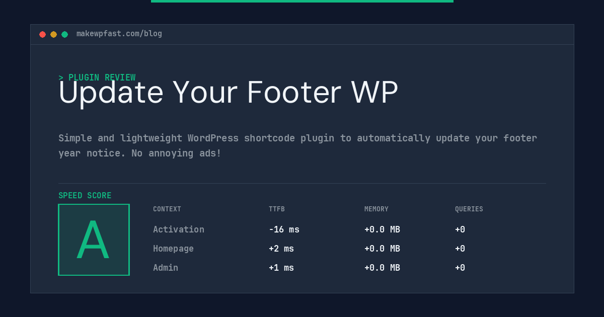 Update Your Footer WP - MakeWPFast