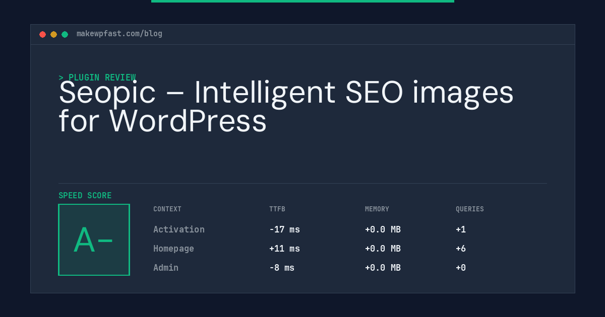 Seopic – Intelligent SEO images for WordPress - MakeWPFast