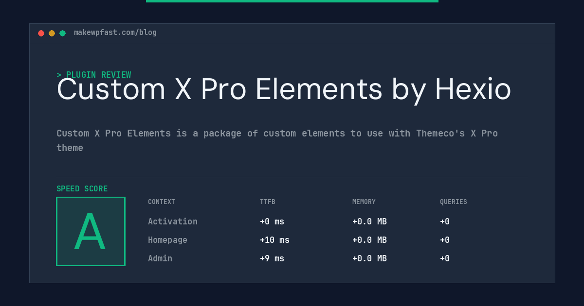 Custom X Pro Elements by Hexio - MakeWPFast