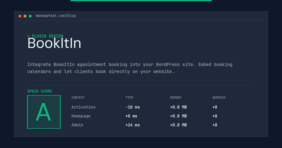 BookItIn - MakeWPFast