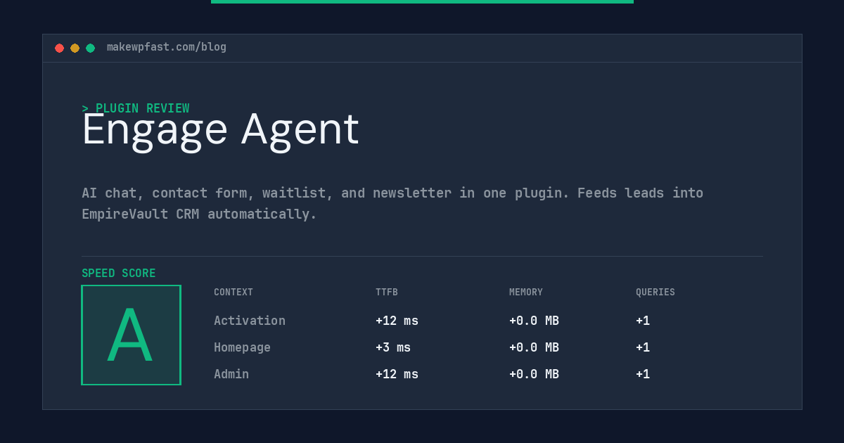 Engage Agent - MakeWPFast