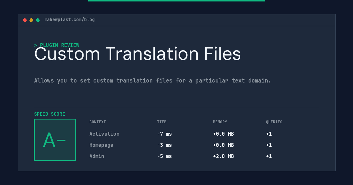 Custom Translation Files - MakeWPFast