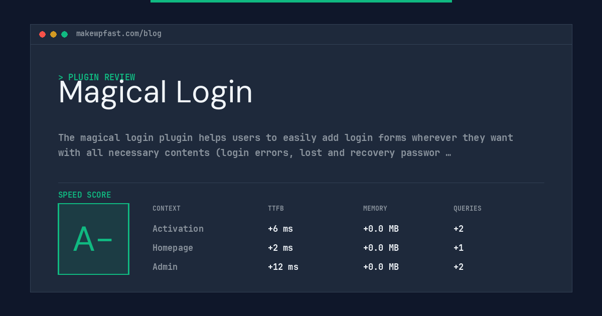 Magical Login - MakeWPFast