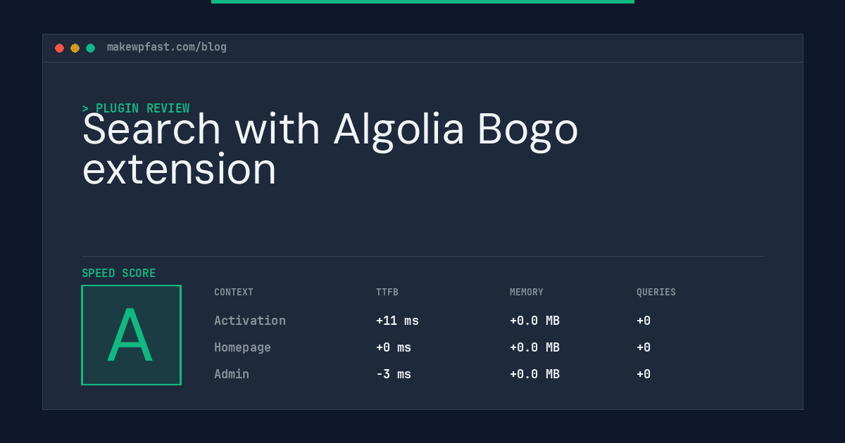 Search with Algolia Bogo extension - MakeWPFast
