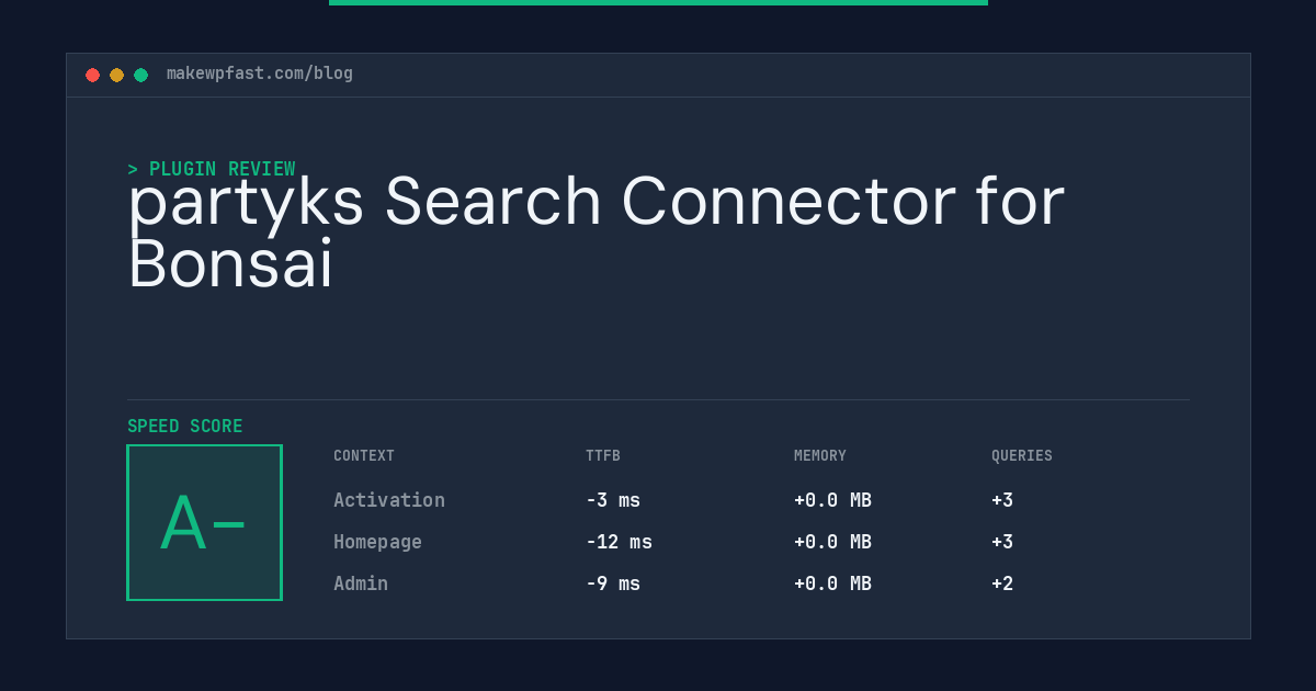 partyks Search Connector for Bonsai - MakeWPFast