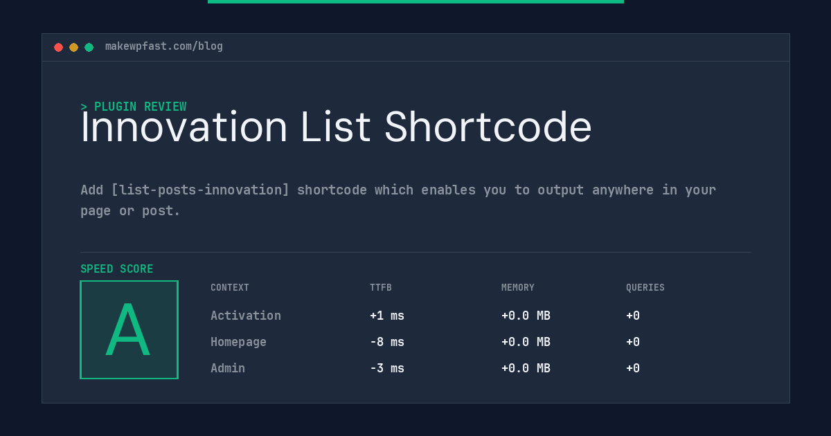 Innovation List Shortcode - MakeWPFast