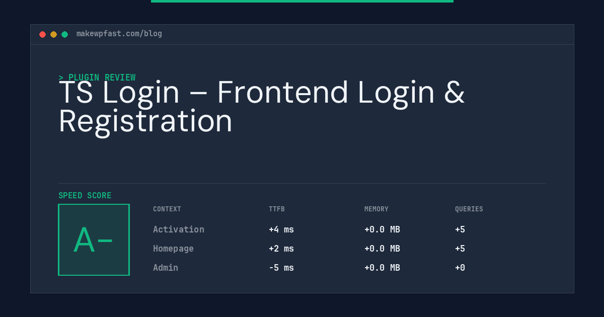 TS Login – Frontend Login & Registration - MakeWPFast