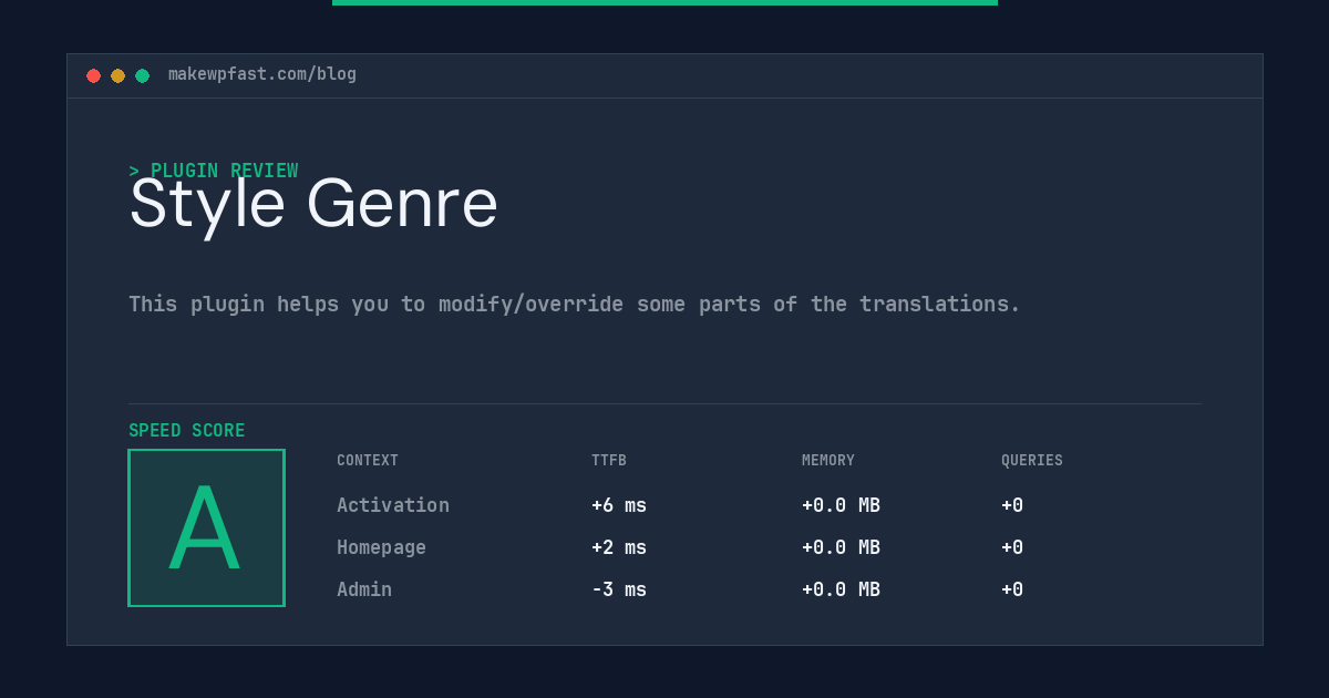 Style Genre - MakeWPFast