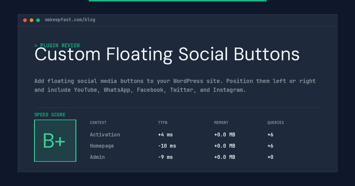 Custom Floating Social Buttons - MakeWPFast