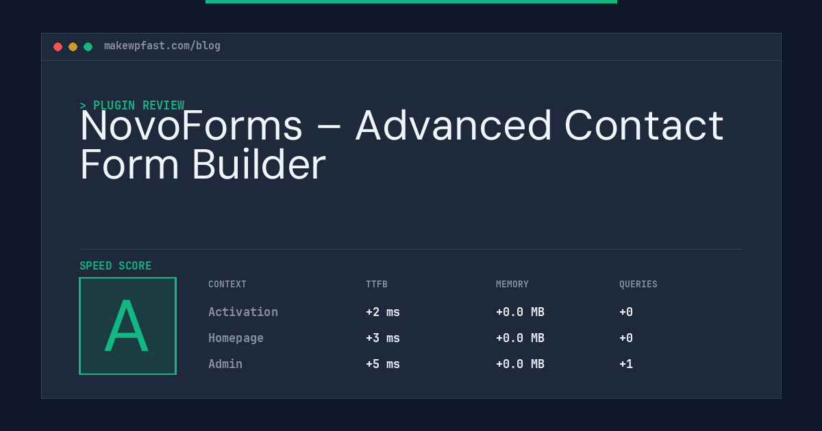 NovoForms – Advanced Contact Form Builder - MakeWPFast