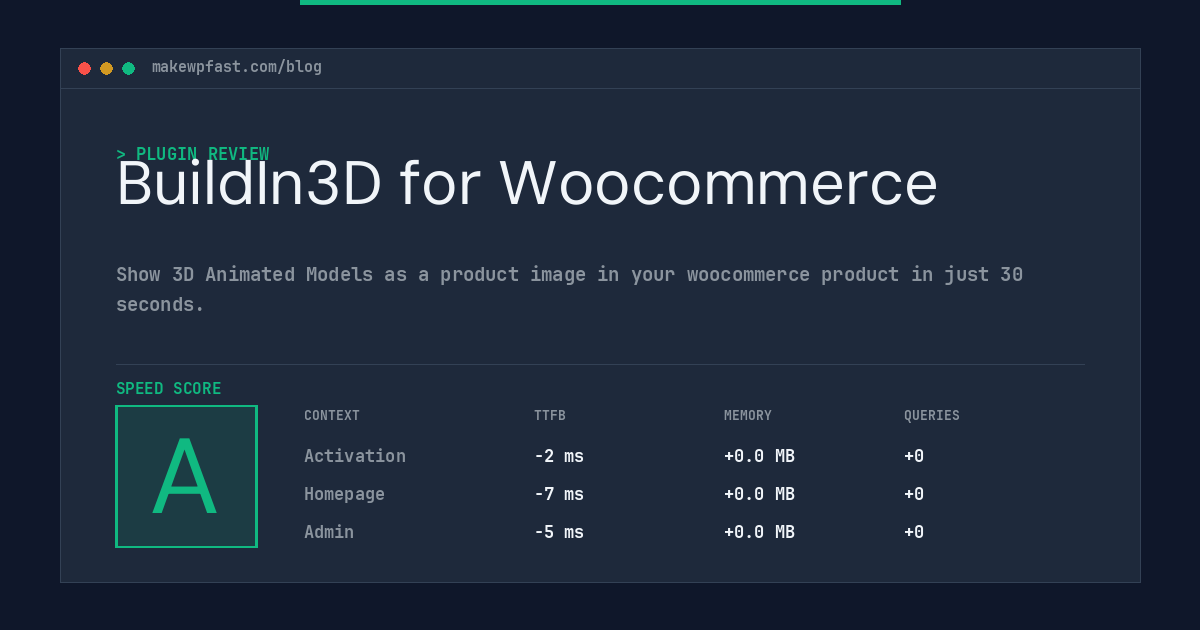 BuildIn3D for Woocommerce - MakeWPFast