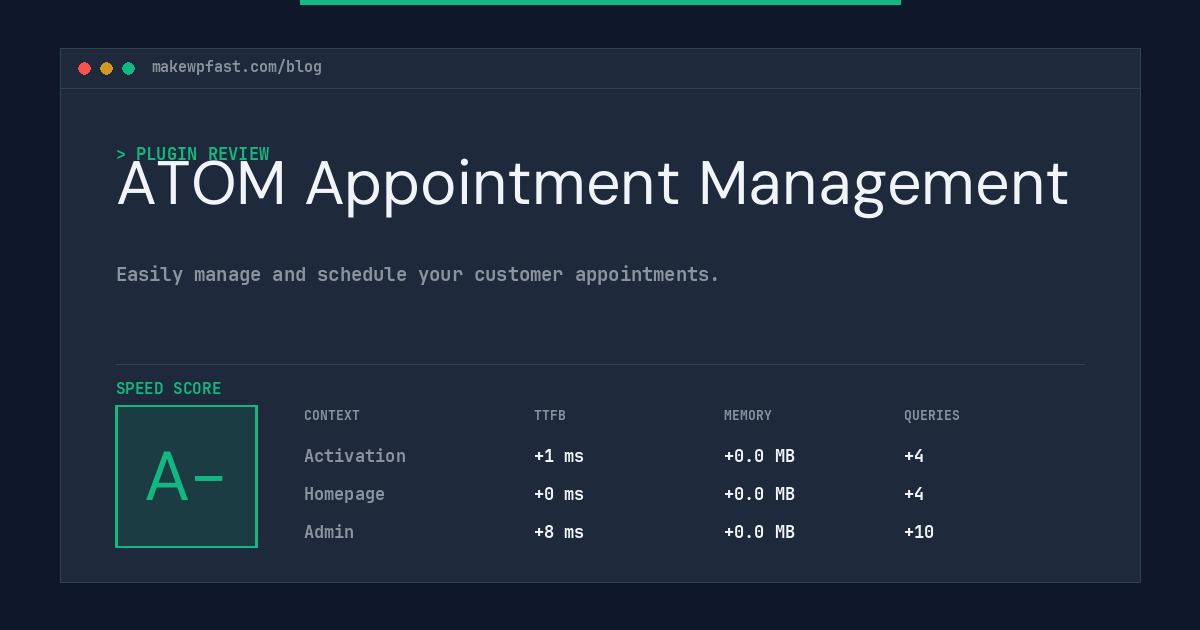 ATOM Appointment Management - MakeWPFast