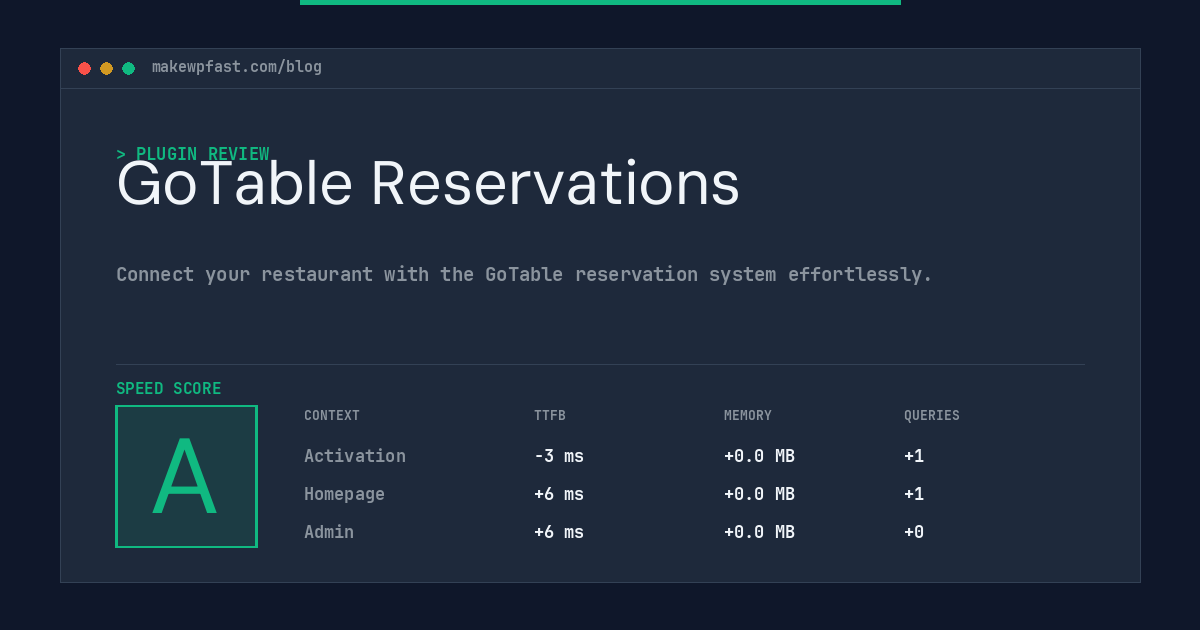 GoTable Reservations - MakeWPFast