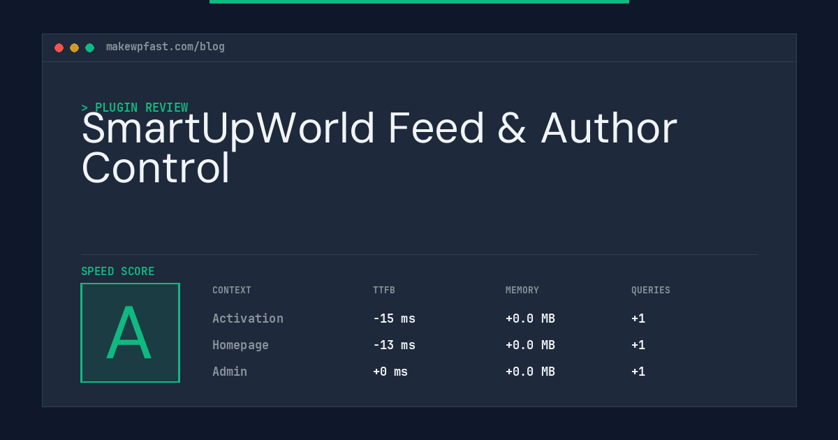 SmartUpWorld Feed & Author Control - MakeWPFast