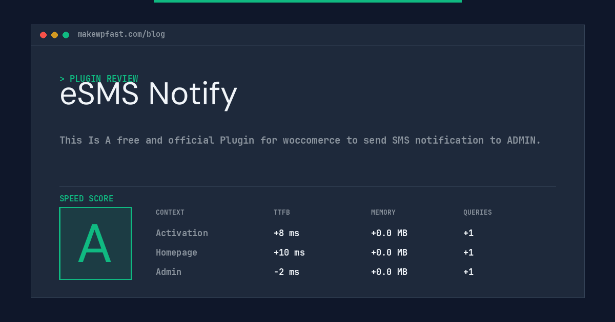 eSMS Notify - MakeWPFast