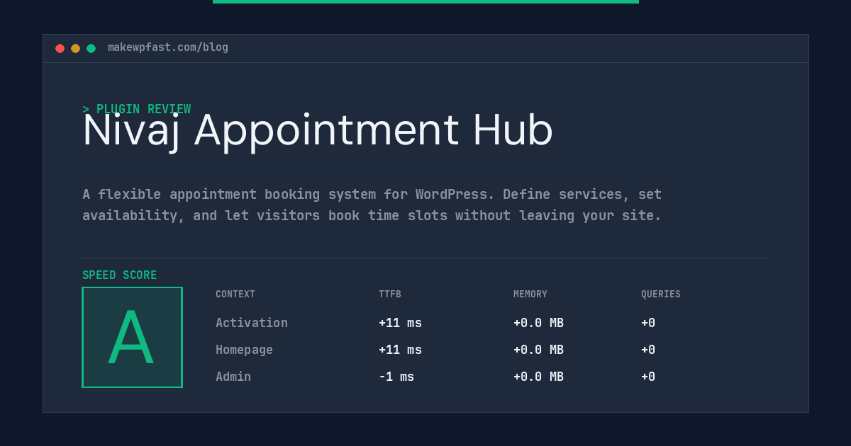 Nivaj Appointment Hub - MakeWPFast