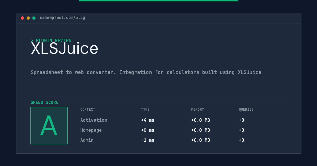 XLSJuice - MakeWPFast