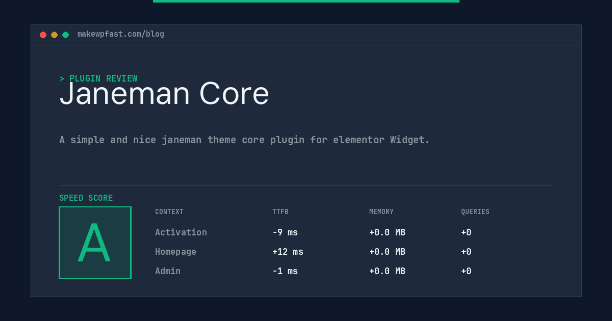 Janeman Core - MakeWPFast