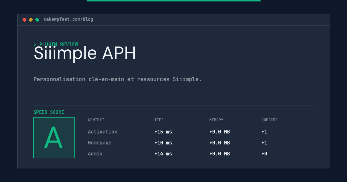 Siiimple APH - MakeWPFast