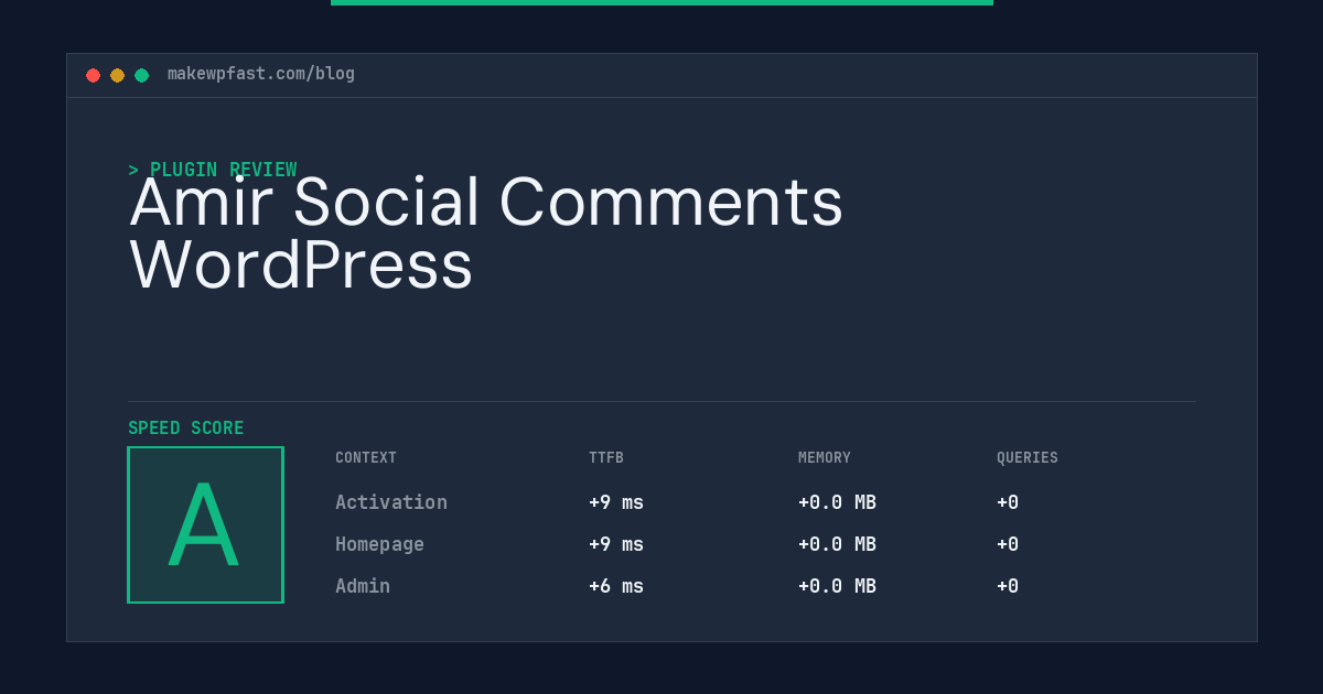 Amir Social Comments WordPress - MakeWPFast