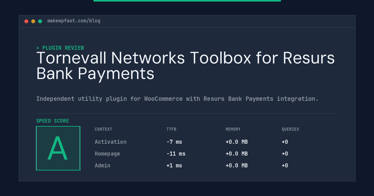 Tornevall Networks Toolbox for Resurs Bank Payments - MakeWPFast