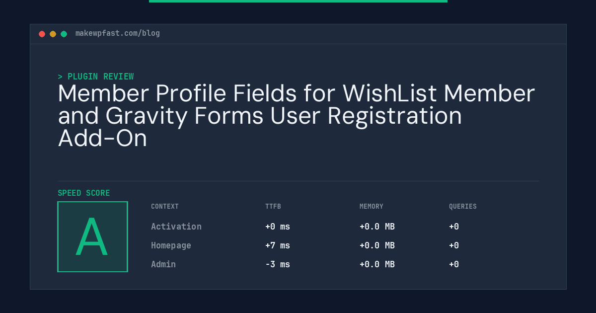 Member Profile Fields for WishList Member and Gravity Forms User Registration Add-On - MakeWPFast