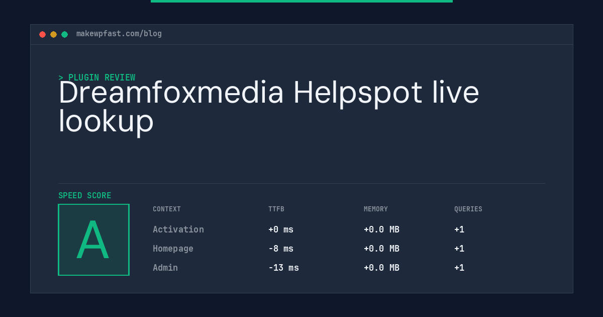 Dreamfoxmedia Helpspot live lookup - MakeWPFast