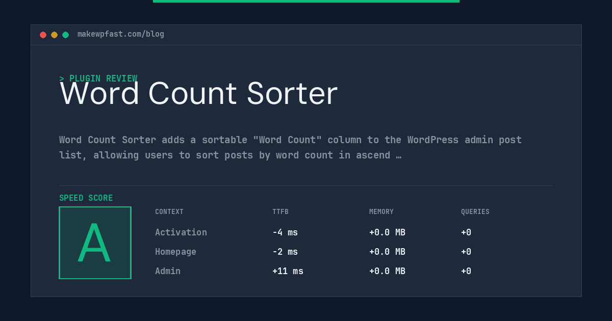 Word Count Sorter - MakeWPFast